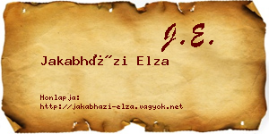 Jakabházi Elza névjegykártya